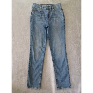 Eddie Bauer Sz 6 Jeans Voyager HighRise Straight Leg Blue Stretch Comfort Casual